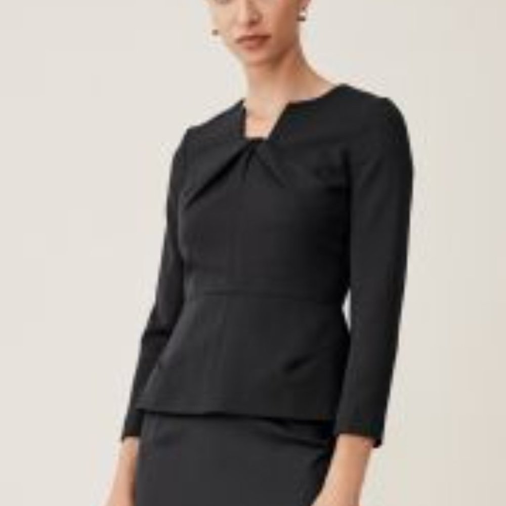The Fold London Belmore Top Black Wool (UK Size 8 / US Size 4) - Picture 5 of 5